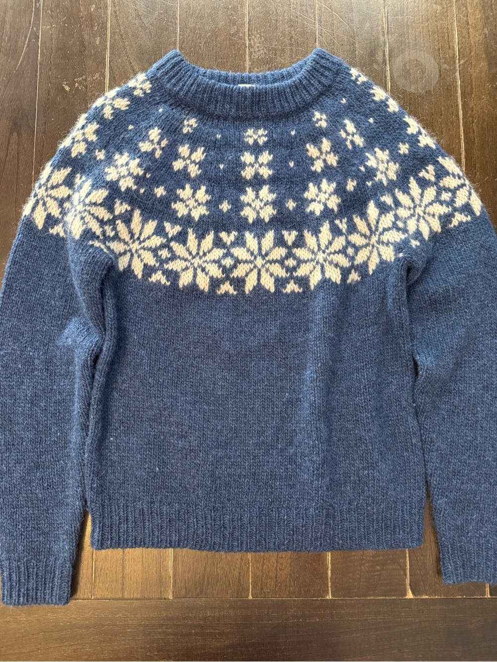 Nordic Store Icelandic Wool Sweater Unisex L Lopapeysa Fair Isle Blue Nordic